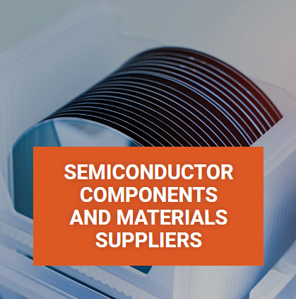 A clear plastic container holding 20 semiconductor silicon wafers